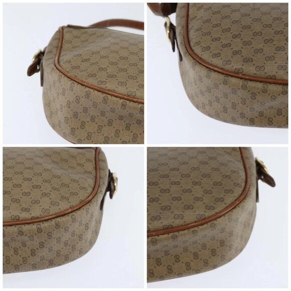 GUCCI Micro GG Supreme Shoulder Bag PVC Beige Gold - Picture 16 of 16